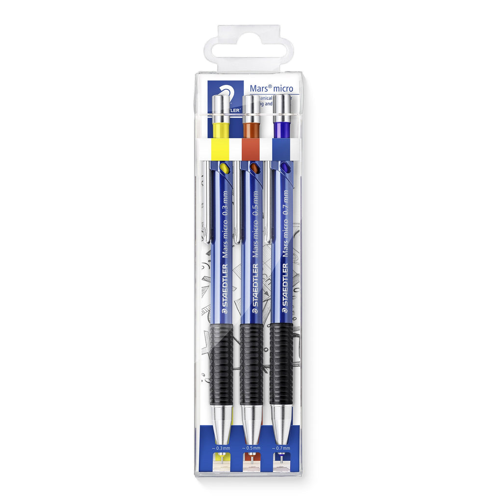 Staedtler Mars Micro Mechanical Pencil Wallet 3 Assorted Widths 775 SC WP3