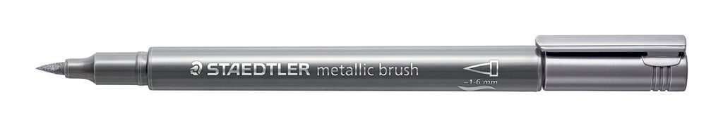 Staedtler Metallic Brush Marker Silver Box 10 8321-81
