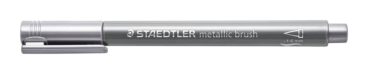 Staedtler Metallic Brush Marker Silver Box 10 8321-81