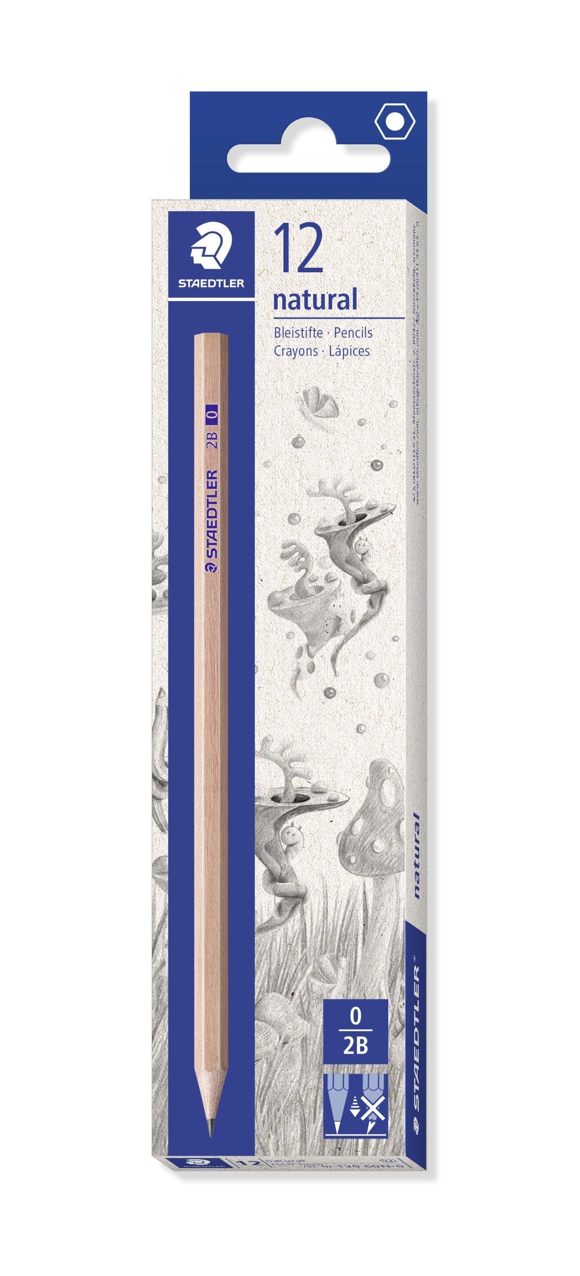 Staedtler Noris Natural Graphite Pencils 2B Box 12 130 60N-0