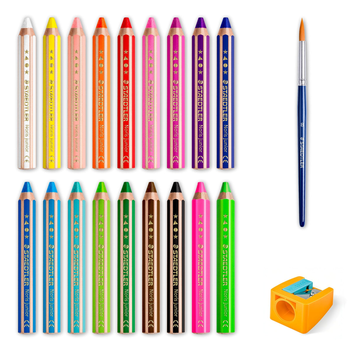 Staedtler Noris Junior 3in1 Pencils Box 18 Assorted Colours 140 C18