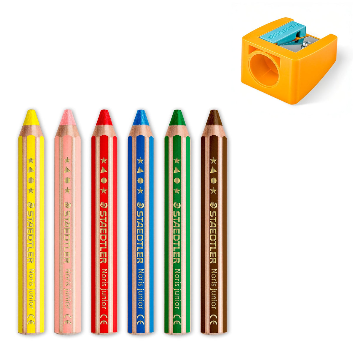 Staedtler Noris Junior 3in1 Pencils Box 6 Assorted Colours 140 C6