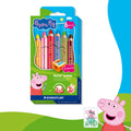 Staedtler Noris Junior Peppa Pig 3-in-1 Colouring Pencils With Sharpener Pack of 6