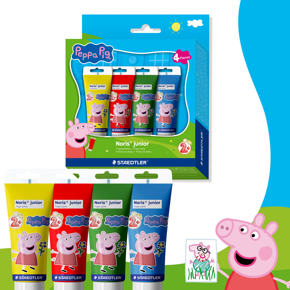 Staedtler Noris Junior Peppa Pig Finger Paints 75ml Pack of 4