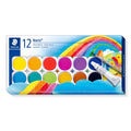 Staedtler Watercolour Paints Tray with Brush 12 Colours 888 NC12