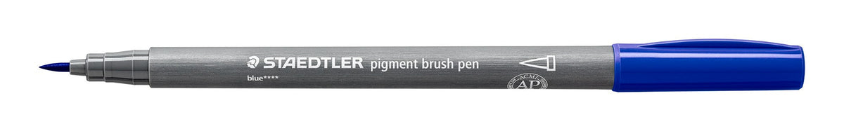 Staedtler Pigment Arts Brush Pen Blue Pack 10 371-3