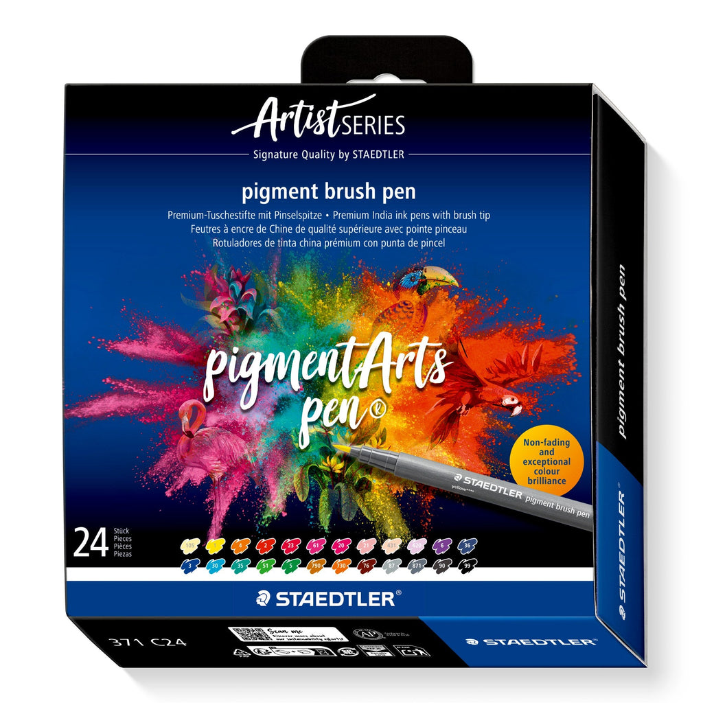 Staedtler Pigment Arts Brush Pens Pack 24 Assorted 371 C24