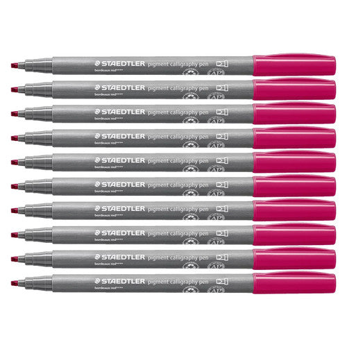 Staedtler Pigment Arts Calligraphy Pen Bordeaux Pack 10 375-23