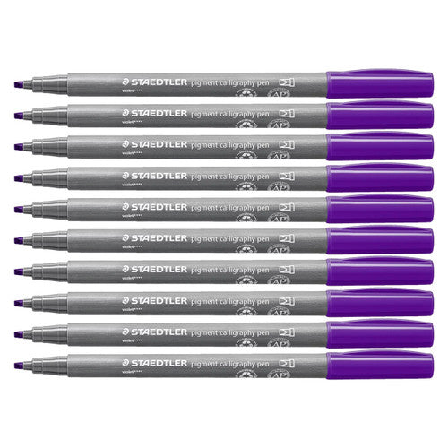 Staedtler Pigment Arts Calligraphy Pen Violet Pack 10 375-6