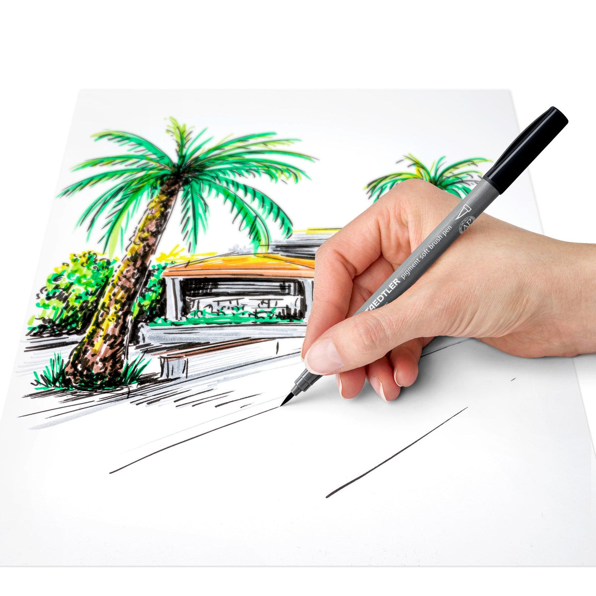 Staedtler Pigment Arts Pen Display 280 Assorted Colours and Tips 37 CA280