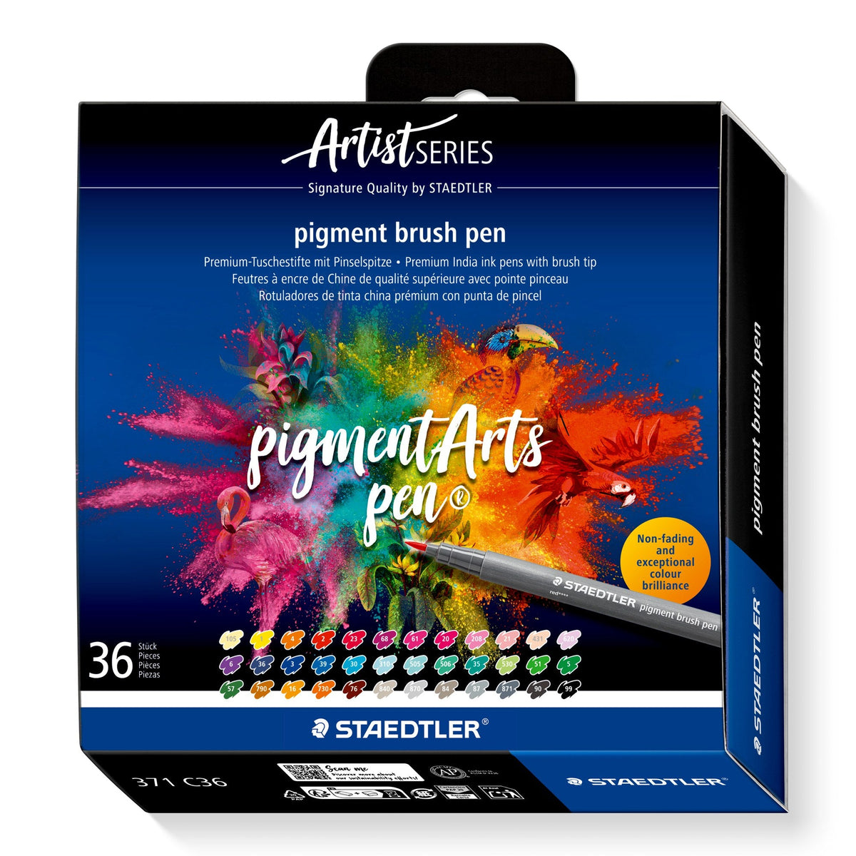 Staedtler Pigment Arts Brush Pen Assorted Pack 36 371 C36