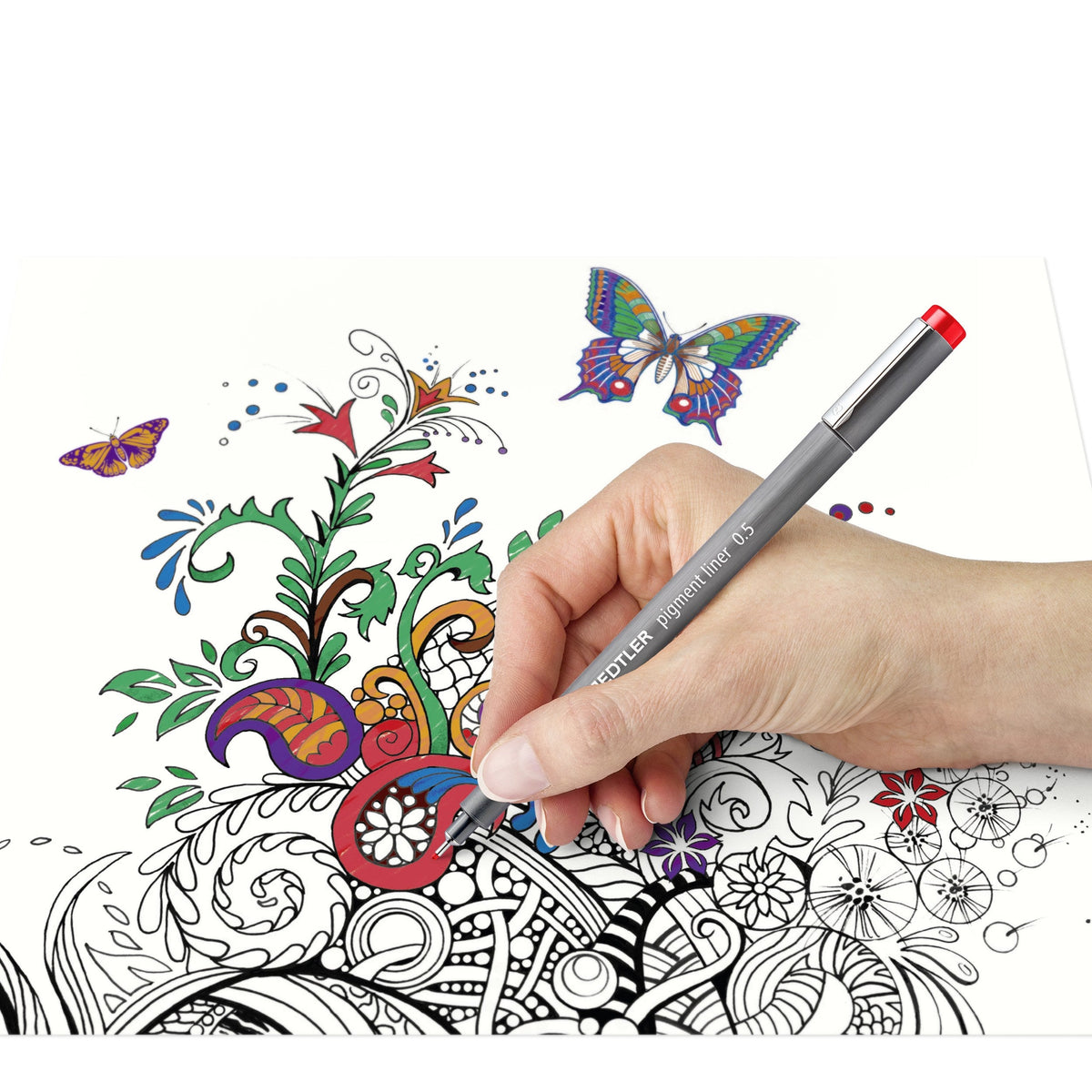 Staedtler Pigment Liner 0.5mm Wallet 6 Assorted Colours 30805-SSB6