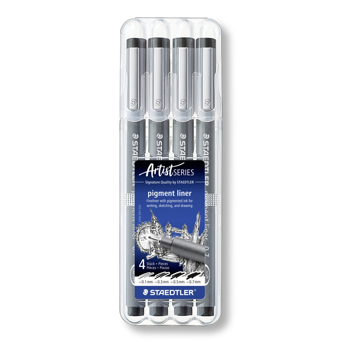 Staedtler Pigment Liner Wallet 4 Assorted Widths 308 WP4