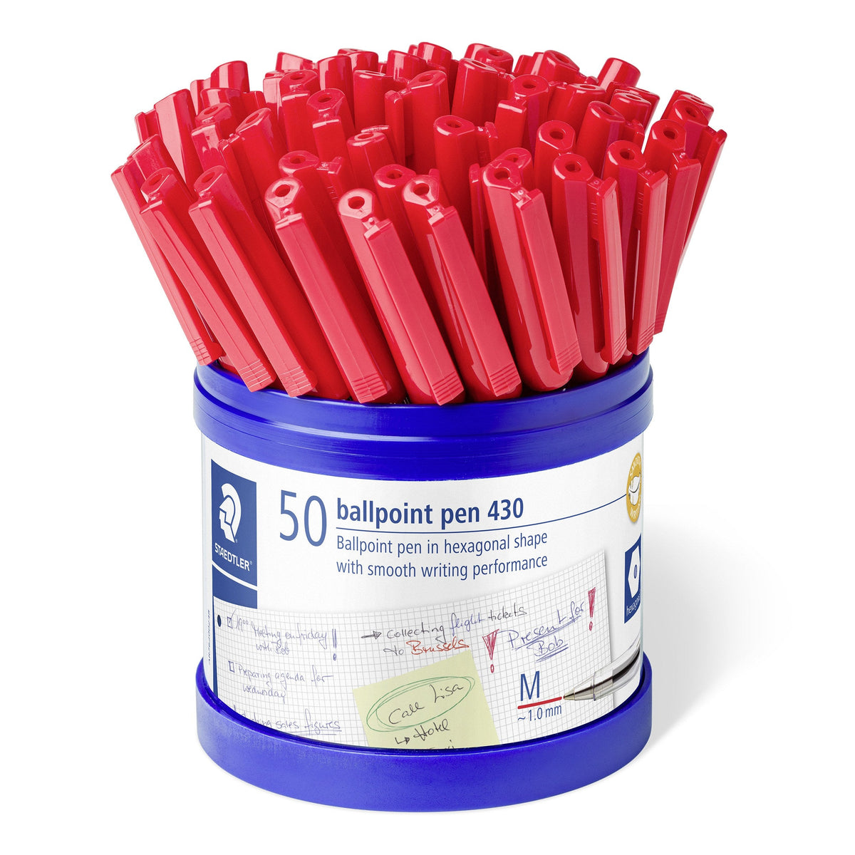 Staedtler Stick 430 Ballpoint Red Medium Cup 50 430MA2CP50