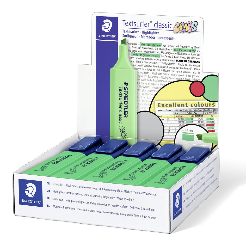 Staedtler Textsurfer Classic Highlighter Pale Green Box 10 364 C-550