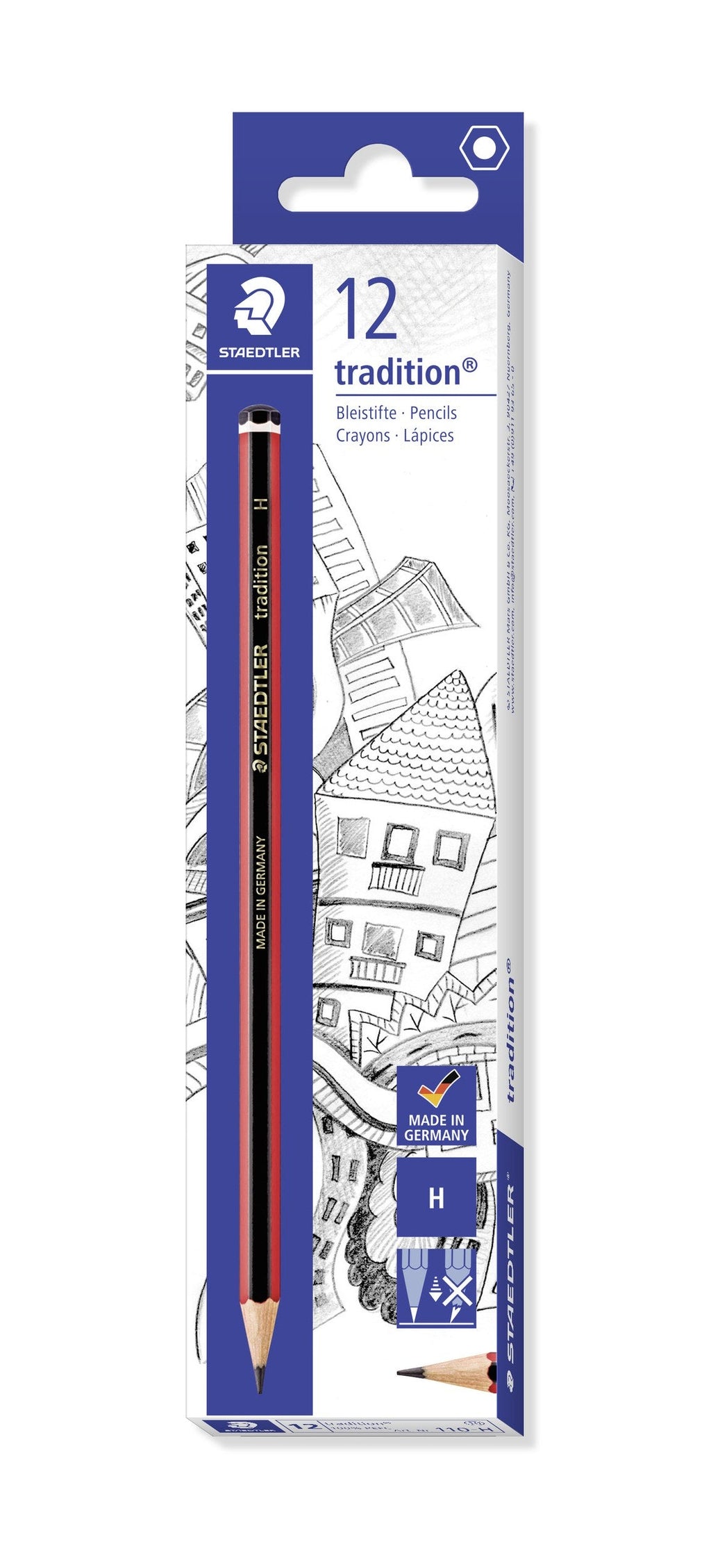 Staedtler Tradition Graphite Pencils H Box 12 110-H
