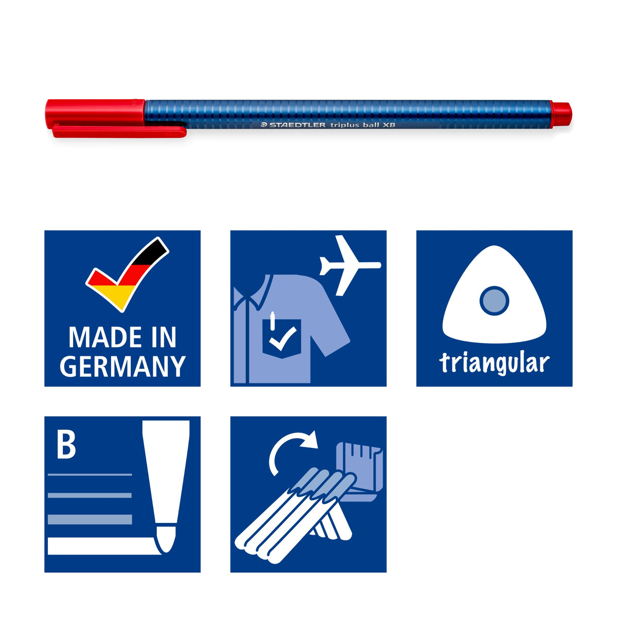 Staedtler Triplus Ball 437 Triangular Ballpoint Pen Extra Broad Blue Box 10 437 XB-3