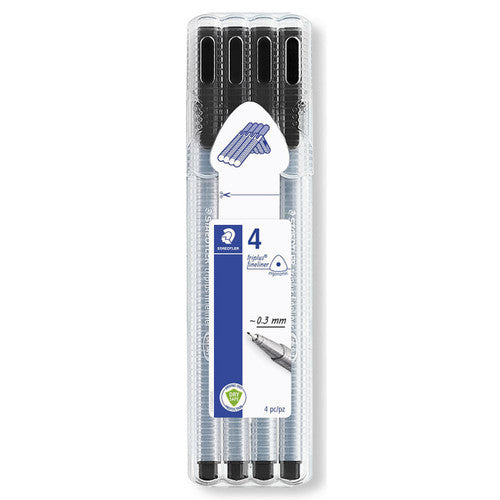 Staedtler Triplus Fineliner Black Wallet 4 334 SB4-9