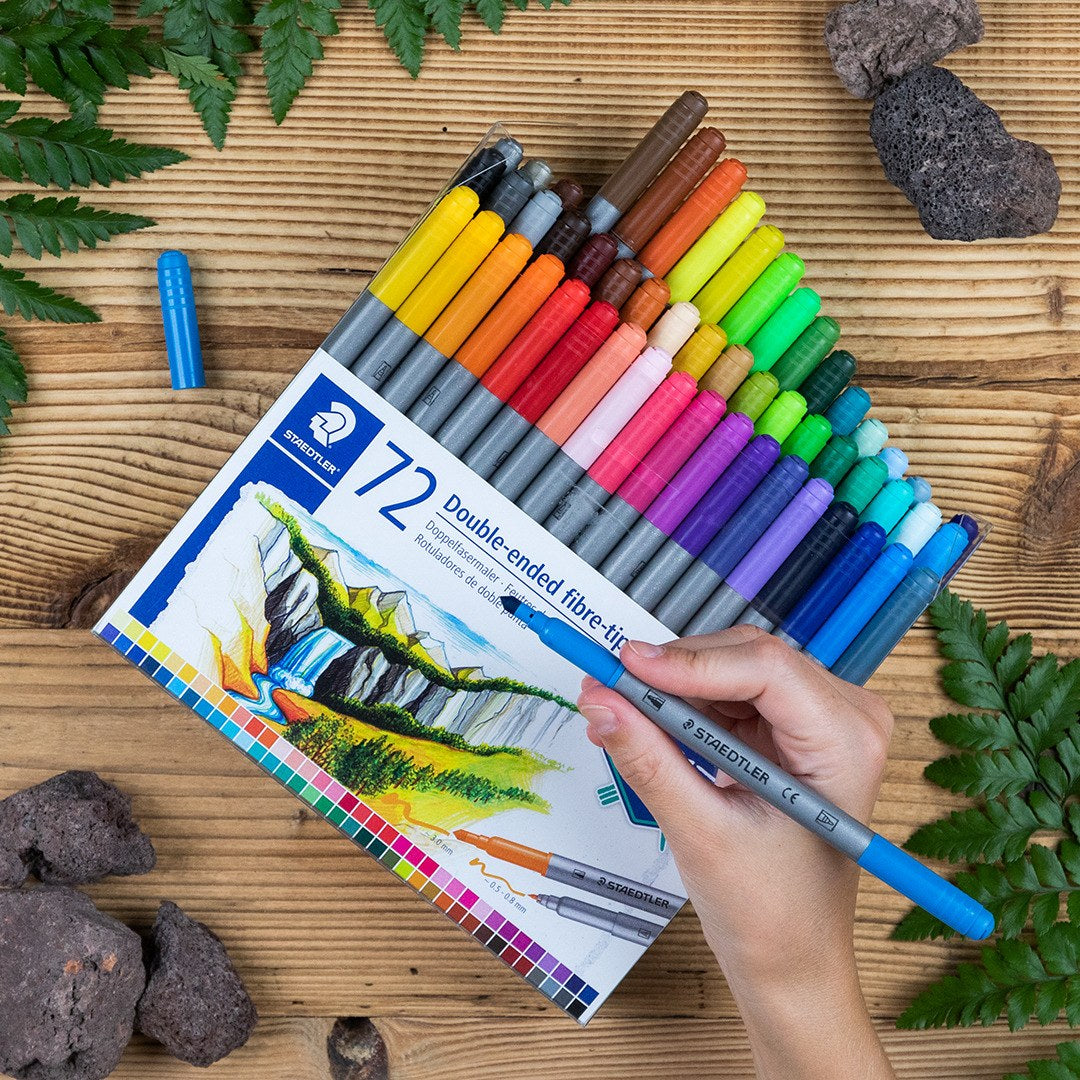 Staedtler Twin-Tip Fibre Pens Wallet 72 Assorted 3200 TB72