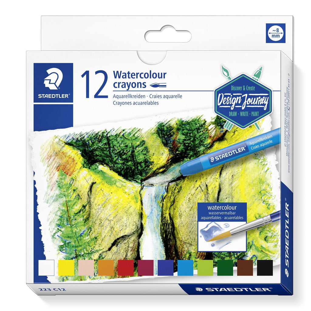 Staedtler Watercolour Crayons Box 12 Assorted 223 C12