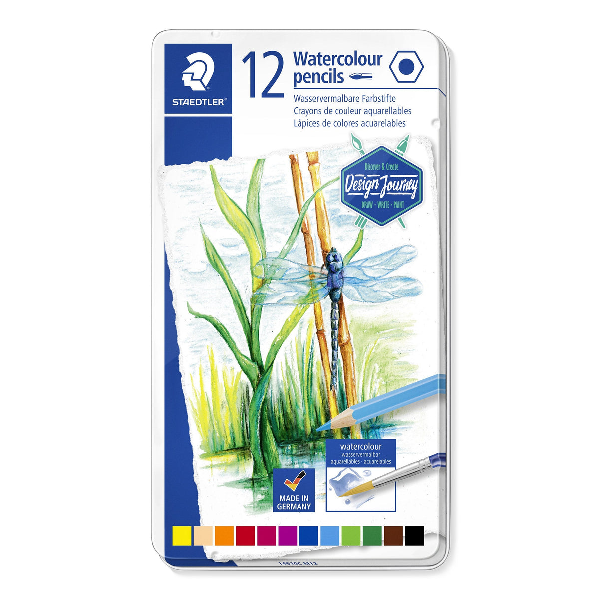 Staedtler Watercolour Pencils Tin 12 Assorted 14610C M12