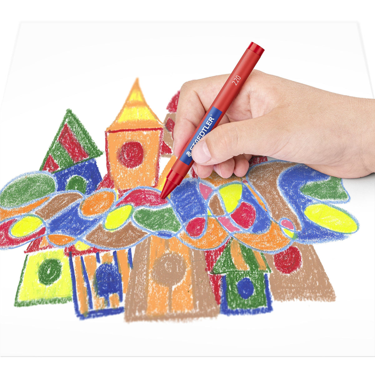 Staedtler Wax Crayons 8mm Round Pack 12 Assorted 220 08 C12