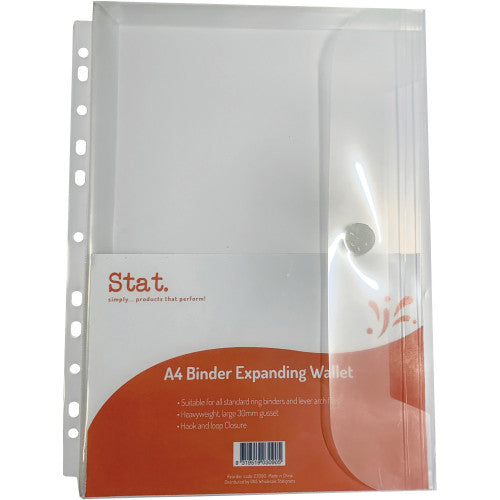Stat A4 Expanding Binder Wallet Clear Pack 10