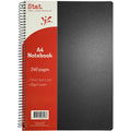 Stat A4 Notebook 240 Pages 60gsm 7mm Ruled Black PP Cover Pack of 5