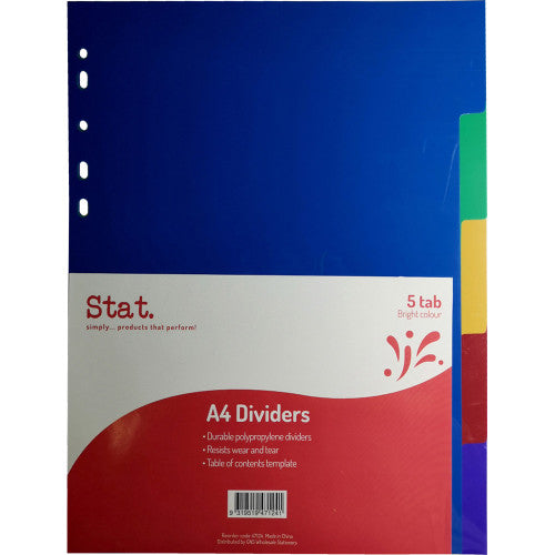 Stat A4 PP Dividers 5 Tab