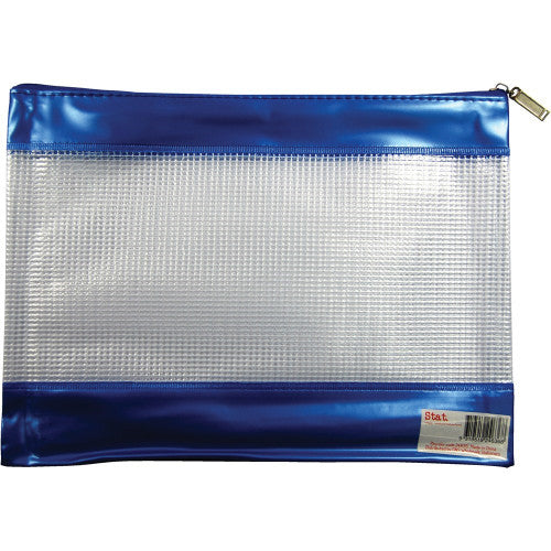 Stat PVC Mesh Pencil Case 278 x 200mm Blue
