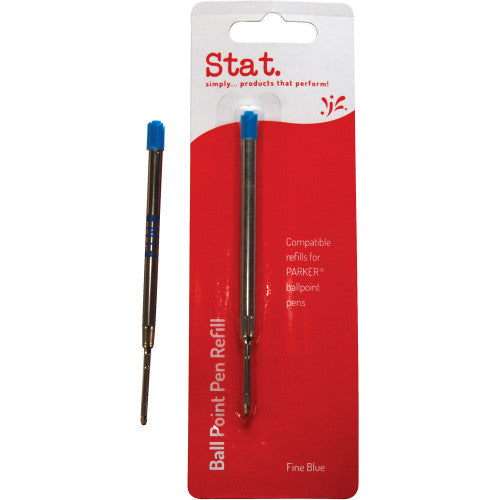 Stat Pen Refills Parker Style Ballpoint Fine Blue Pack of 10