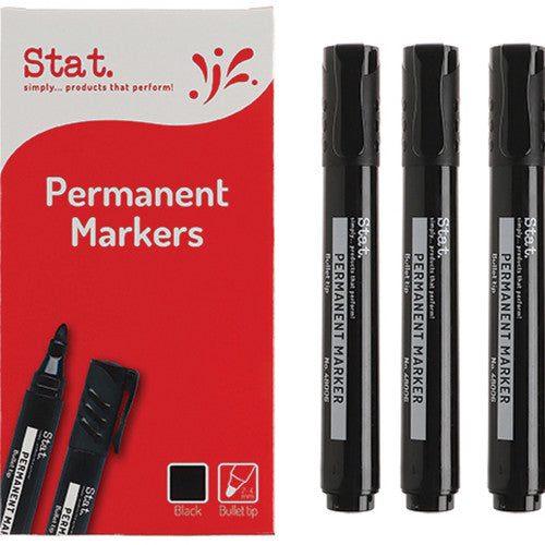 Stat Permanent Marker 2.0mm Bullet Nib Black Box of 12