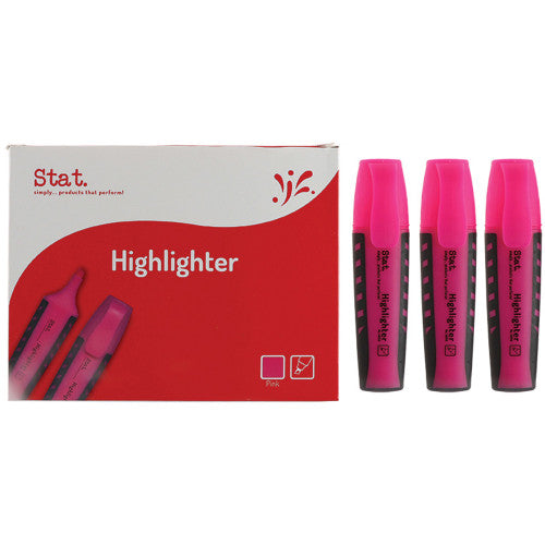 Stat Pink Highlighters Box of 10
