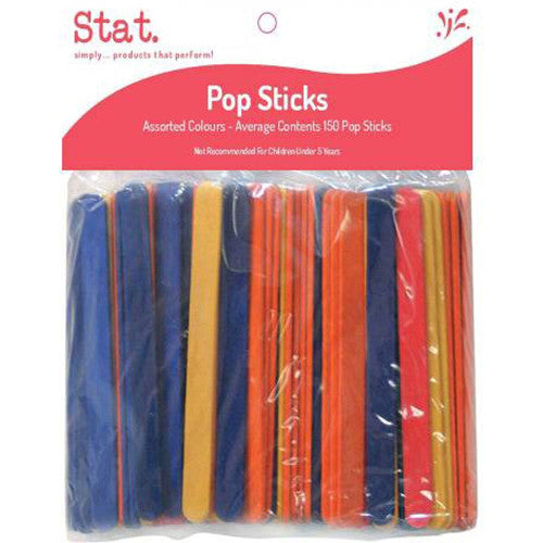 Stat Popsticks Wooden Coloured Pack 150