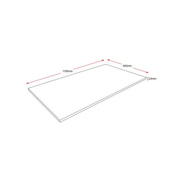 Rapidline Rectangle Table Top 1100 x 600 x 25mm Only Beech