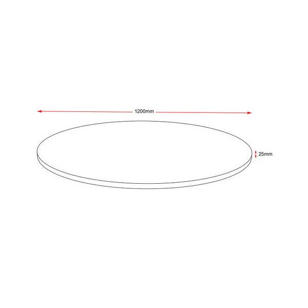 Rapidline Round Table Top 1200mm Diameter x 25mm Height Only Cherry