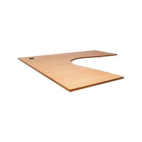 Rapidline Corner Workstation Top 1800 x 1500 x 700 x 25mm with Cable Port Only Beech