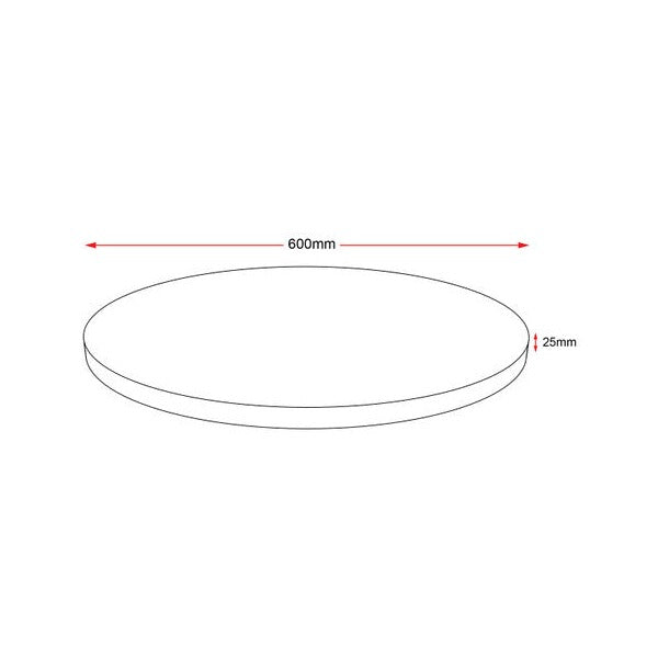 Rapidline Round Table Top 600mm Diameter x 25mm Height Only Beech