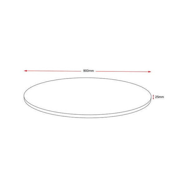 Rapidline Round Table Top 900mm Diameter x 25mm Height Only Natural White