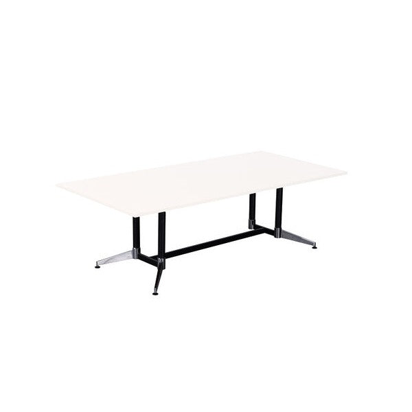 Rapidline Typhoon Meeting and Boardroom Table 2400 x 1200mm Natural White / Black Aluminium