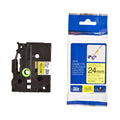 Brother TZe-FX651 Flexible ID Label Tape 24mm Black on Yellow