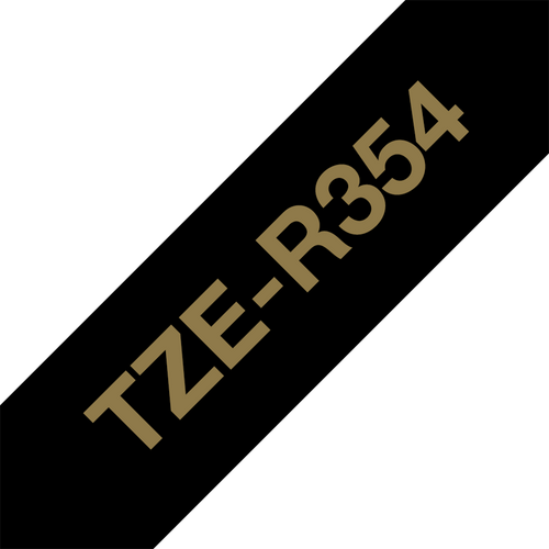 Brother TZe-R354 Satin Ribbon Tape 24mm Gold on Black