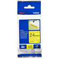 Brother TZe-S651 Strong Adhesive Label Tape 24mm Black on Yellow