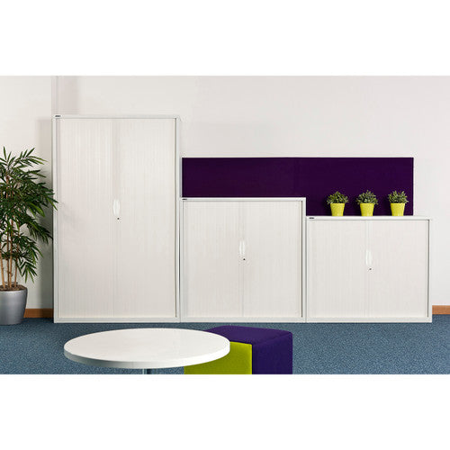 Rapidline Go Tambour Door Cupboard with 5 Shelves 900 x 1981 x 473mm White