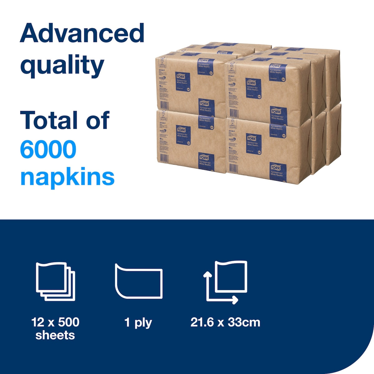 Tork Xpressnap White Dispenser Napkin N4 System Carton of 12