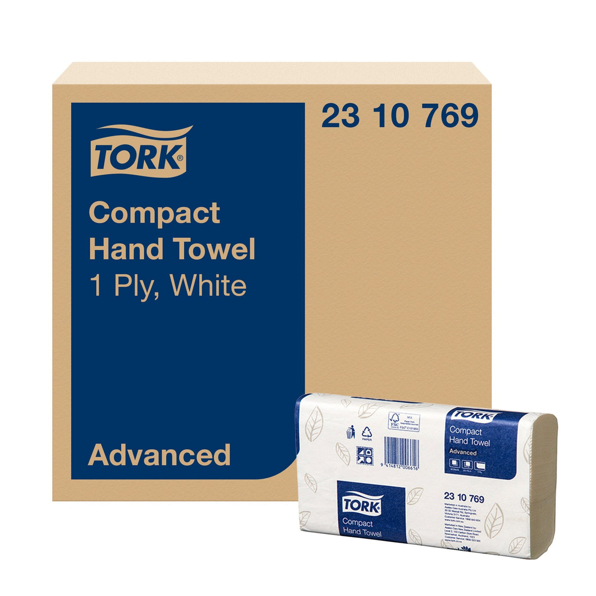 Tork Compact Hand Towel 1 Ply Advanced White Carton of 24 x 90 Sheets