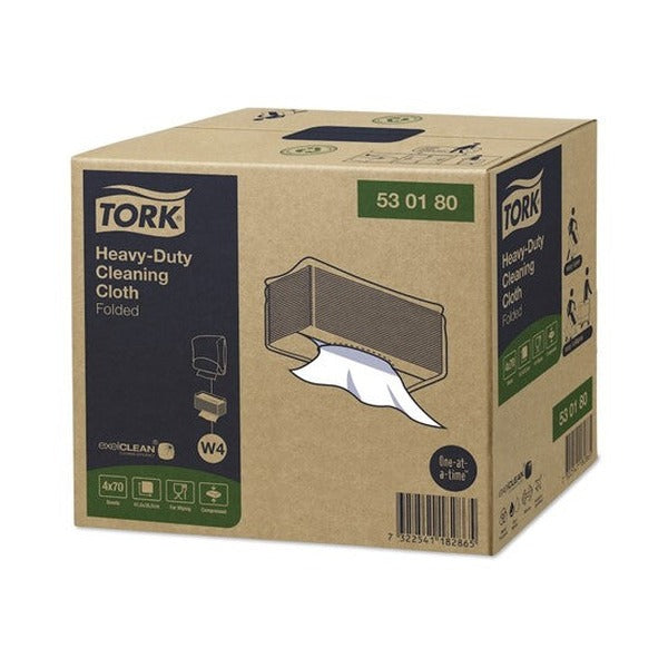Tork Heavy Duty Cleaning Cloth Large Fold W4 White 70 Sheets x 4 Carton