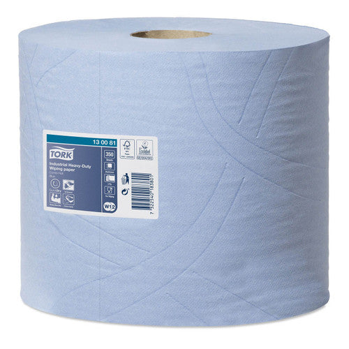 Tork Industrial Heavy Duty Wiping Paper Combi Roll 3 Ply W1 W2 Blue Carton of 2 Rolls