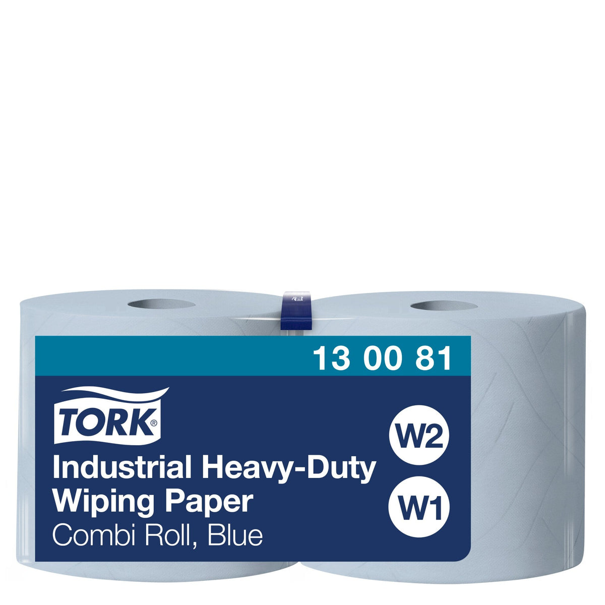 Tork Industrial Heavy Duty Wiping Paper Combi Roll 3 Ply W1 W2 Blue Carton of 2 Rolls