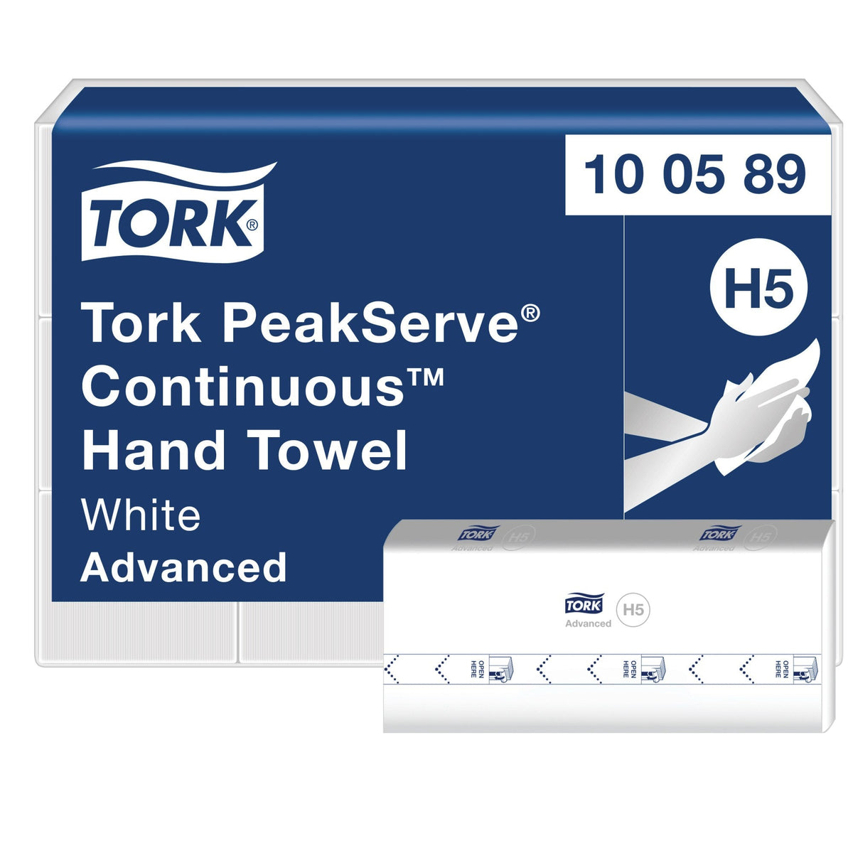 Tork PeakServe Continuous Hand Towel 1 Ply Advanced H5 White Carton of 12 x 270 Sheets
